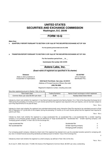 Thumbnail Astera Labs 10-Q Quarterly Report FY2026 