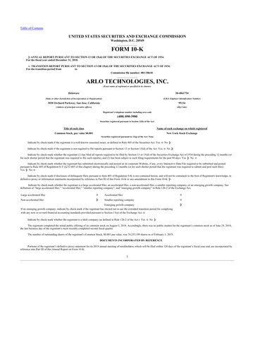 Thumbnail Arlo Technologies
 10-K Annual Report 2018