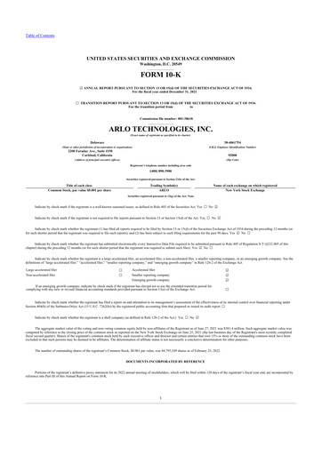 Thumbnail Arlo Technologies
 10-K Annual Report 2021