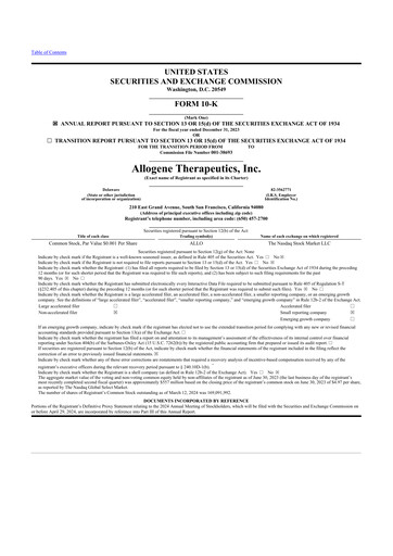 Thumbnail Allogene Therapeutics
 10-K Annual Report 2023