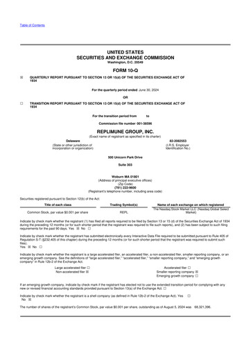 Thumbnail Replimune

 10-Q Quarterly Report FY 