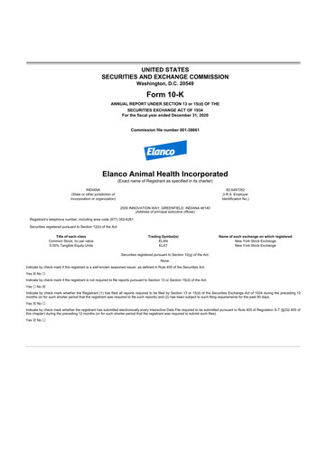 Vorschaubild Elanco 10-K Jahresbericht 2020