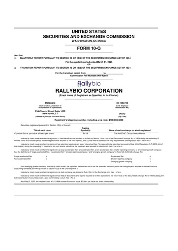 Vorschaubild Rallybio 10-Q Quartalsbericht  