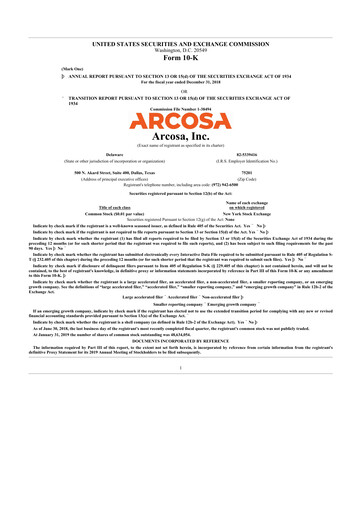 Thumbnail Arcosa
 10-K Annual Report 2018