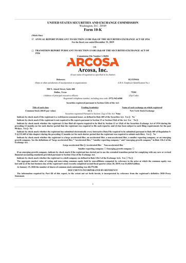 Thumbnail Arcosa
 10-K Annual Report 2019