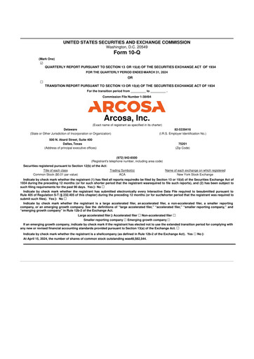 Thumbnail Arcosa
 10-Q Quarterly Report FY2024 