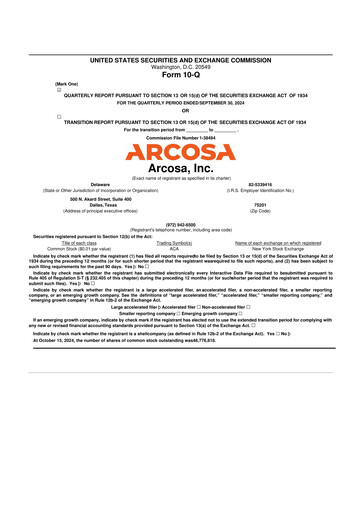 Thumbnail Arcosa
 10-Q Quarterly Report FY2024 