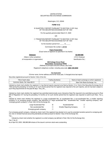 Vorschaubild The Cigna Group 10-Q Quartalsbericht 2020 