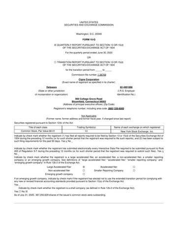 Vorschaubild The Cigna Group 10-Q Quartalsbericht 2020 