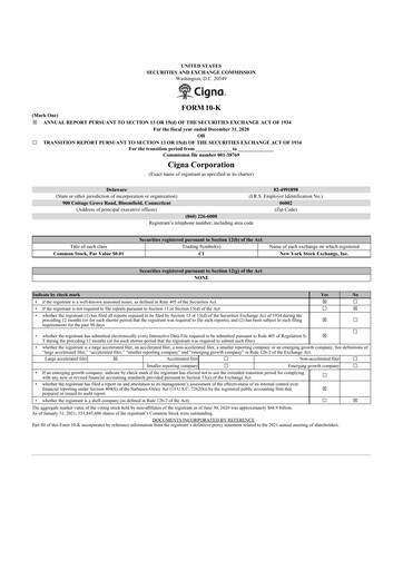 Vorschaubild The Cigna Group 10-K Jahresbericht 2020