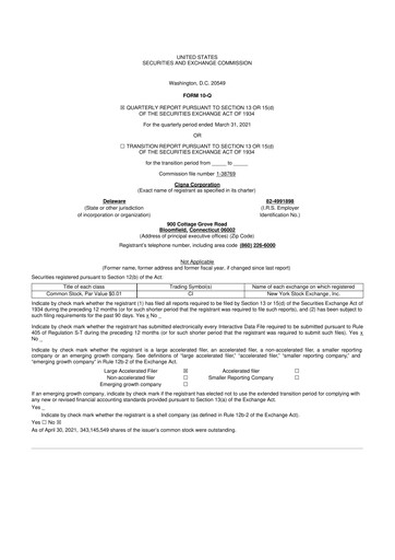 Vorschaubild The Cigna Group 10-Q Quartalsbericht 2021 