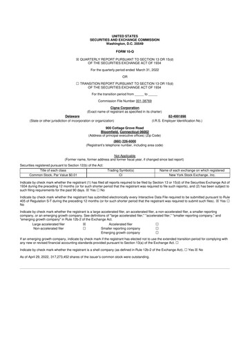 Vorschaubild The Cigna Group 10-Q Quartalsbericht 2022 