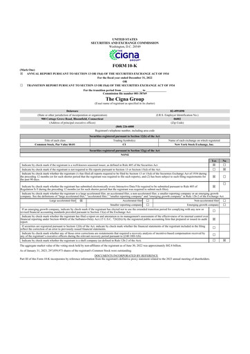 Vorschaubild The Cigna Group 10-K Jahresbericht 2022