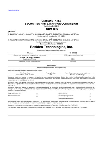 Thumbnail Resideo Technologies
 10-Q Quarterly Report FY2026 