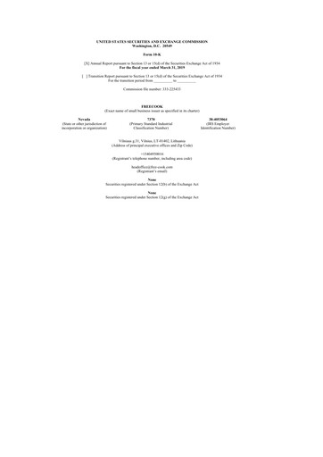 Miniature Avant Technologies Inc. 10-K Rapport annuel 2019