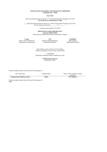 Miniature Avant Technologies Inc. 10-K Rapport annuel 2020