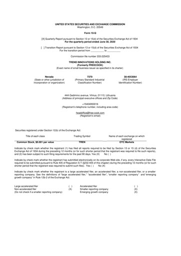 Thumbnail Avant Technologies Inc. 10-Q Quarterly Report FY2021 
