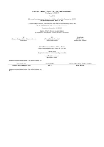 Miniature Avant Technologies Inc. 10-K Rapport annuel 2021