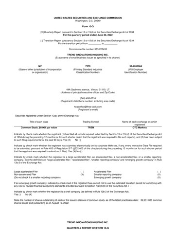 Thumbnail Avant Technologies Inc. 10-Q Quarterly Report FY2023 