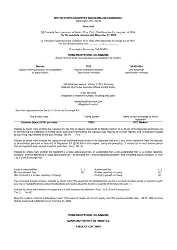 Thumbnail Avant Technologies Inc. 10-Q Quarterly Report FY2023 