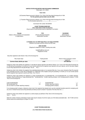 Thumbnail Avant Technologies Inc. 10-Q Quarterly Report FY2023 