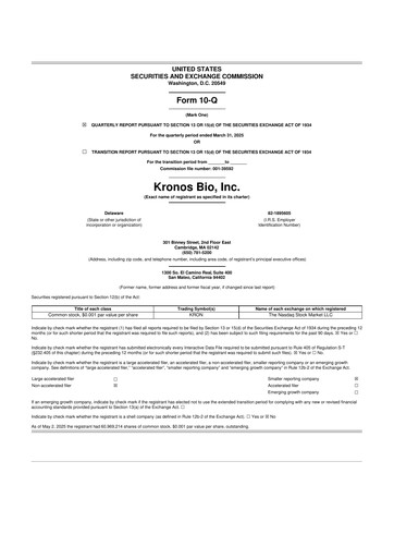 Thumbnail Kronos Bio 10-Q Quarterly Report FY2025 