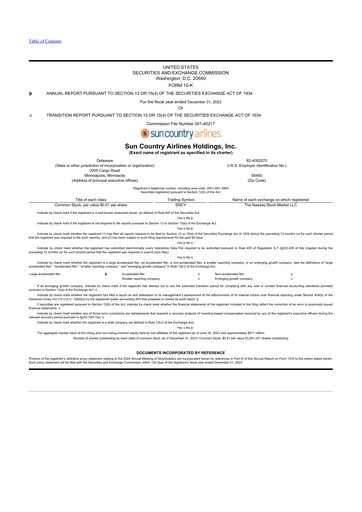 Thumbnail Sun Country Airlines 10-K Annual Report 2023