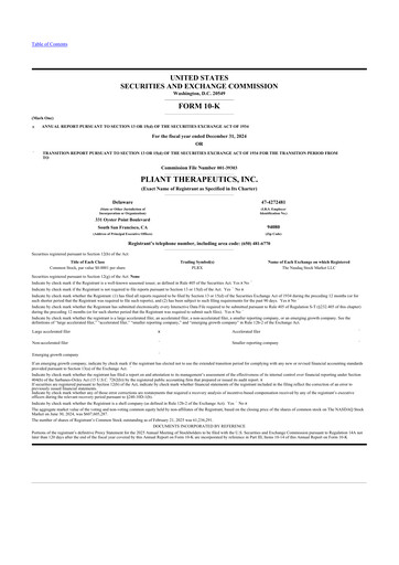 Thumbnail Pliant Therapeutics 10-K Annual Report 2024