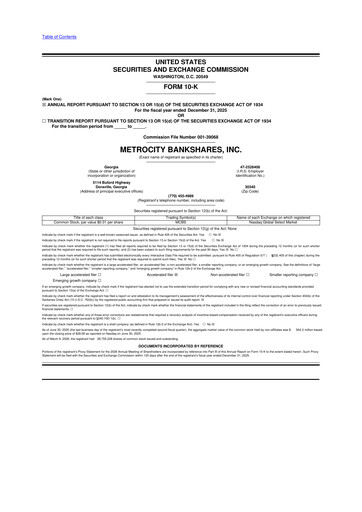 Thumbnail MetroCity Bankshares 10-K Annual Report 2025