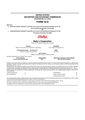 Thumbnail Bally's Corporation 10-Q Quarterly Report FY2026 