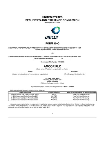 Miniature Amcor 10-Q Rapport trimestriel 2025 