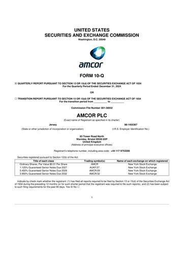 Miniature Amcor 10-Q Rapport trimestriel 2025 