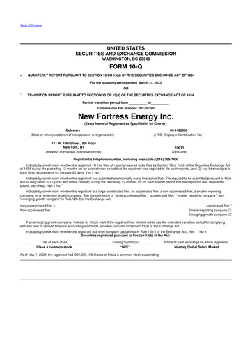 Vorschaubild New Fortress Energy
 10-Q Quartalsbericht 2023 