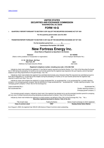 Vorschaubild New Fortress Energy
 10-Q Quartalsbericht 2023 