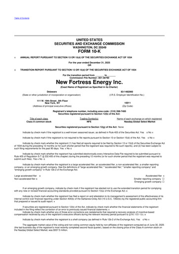 Miniature New Fortress Energy
 10-K Rapport annuel 