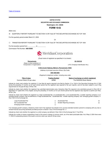 Thumbnail Meridian Corporation 10-Q Quarterly Report FY2024 