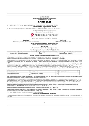Thumbnail Meridian Corporation 10-K Annual Report 2024