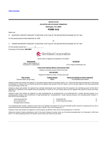 Thumbnail Meridian Corporation 10-Q Quarterly Report FY2025 