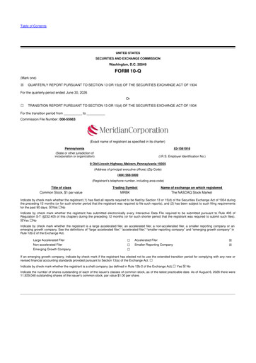 Thumbnail Meridian Corporation 10-Q Quarterly Report FY2026 