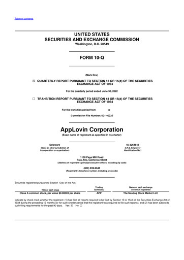Vorschaubild AppLovin 10-Q Quartalsbericht 2022 