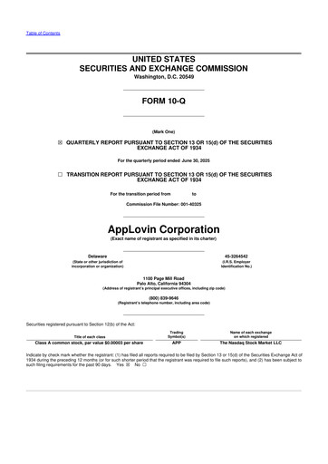 Vorschaubild AppLovin 10-Q Quartalsbericht 2025 