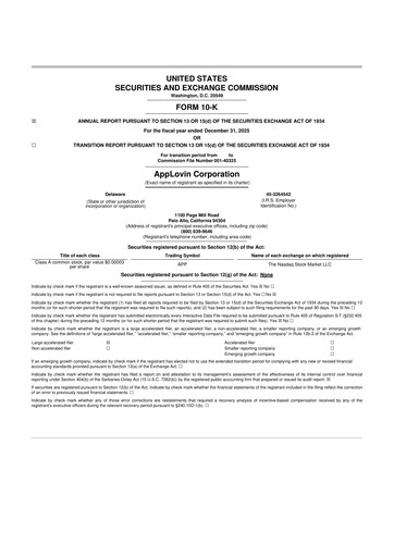 Thumbnail AppLovin 10-K Annual Report 2025