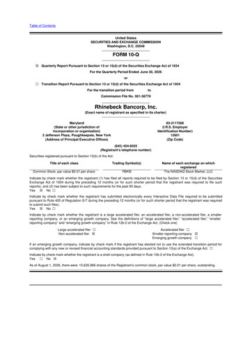 Thumbnail Rhinebeck Bancorp 10-Q Quarterly Report FY2026 