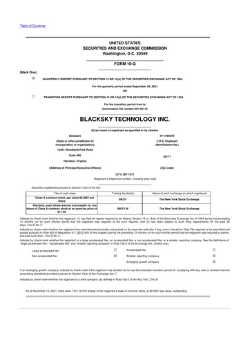 Vorschaubild BlackSky Technology 10-Q Quartalsbericht 2021 