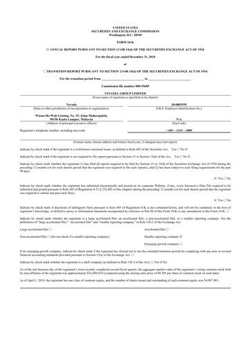 Miniature Fintech Scion (FintechCashier) 10-K Rapport annuel 2018