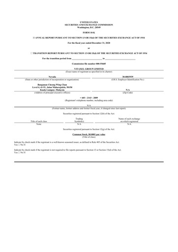 Miniature Fintech Scion (FintechCashier) 10-K Rapport annuel 2020