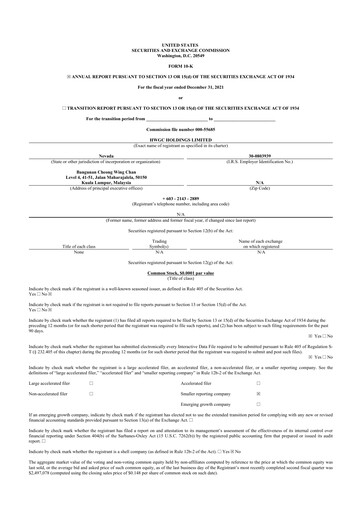 Miniature Fintech Scion (FintechCashier) 10-K Rapport annuel 2021