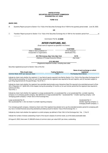 Thumbnail Interparfums 10-Q Quarterly Report FY2022 