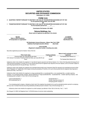 Vorschaubild Soluna Holdings 10-Q Quartalsbericht 2022 