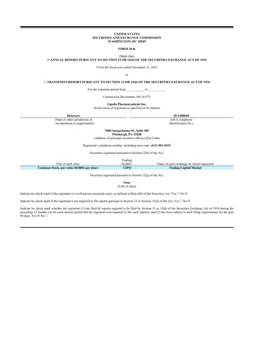 Thumbnail Lipella Pharmaceuticals 10-K Annual Report 2022